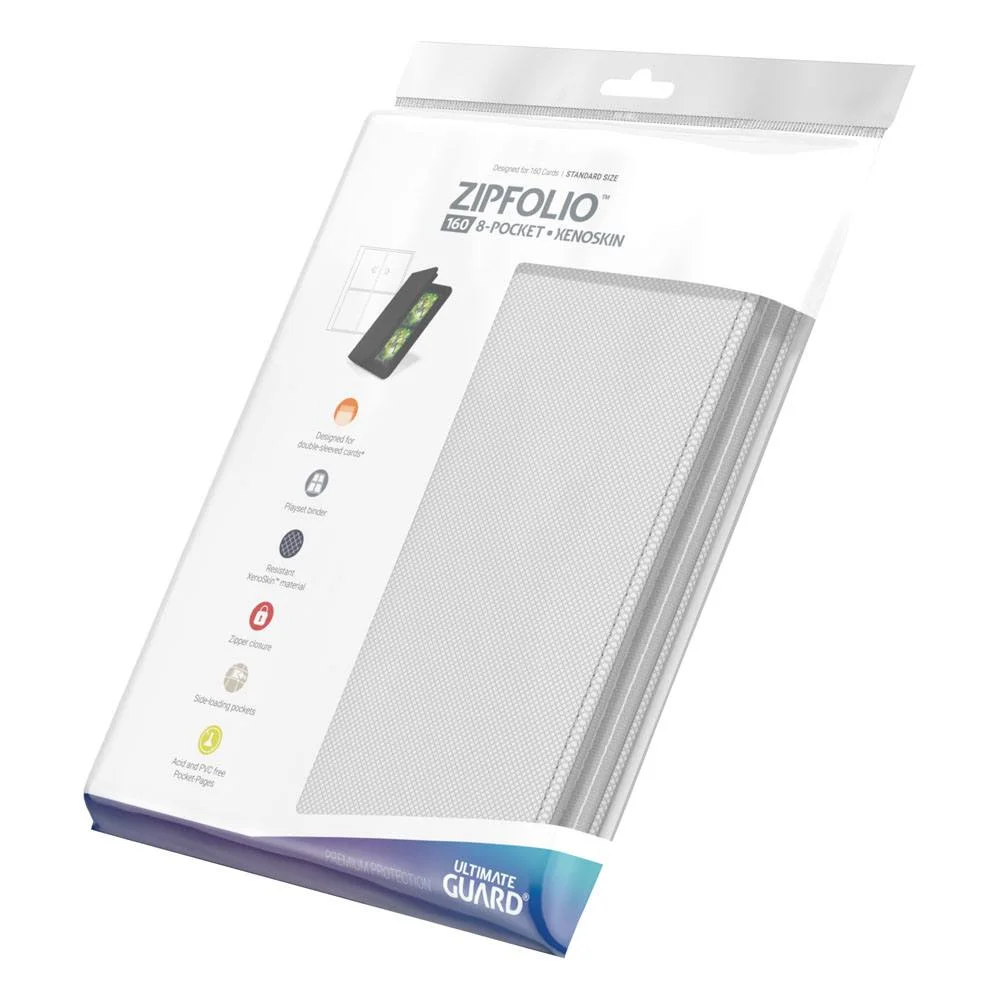 Ultimate Guard Zipfolio (160 double-sleeved cards) 8-Pocket 70 x 97 mm Xenoskin - White